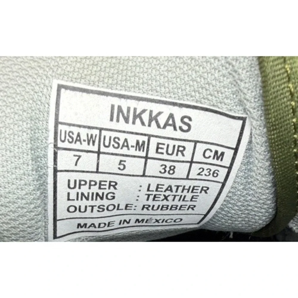INKKAS Cactus‎ Print Sneakers Women Size 7 US Women 5 US Men Green Tan Lace Up